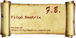 Filyó Beatrix névjegykártya
